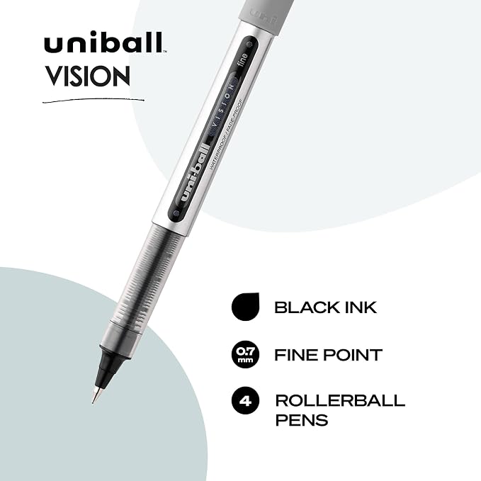 uni-ball Vision Stick Roller Ball Pens, Fine Point - Image 2