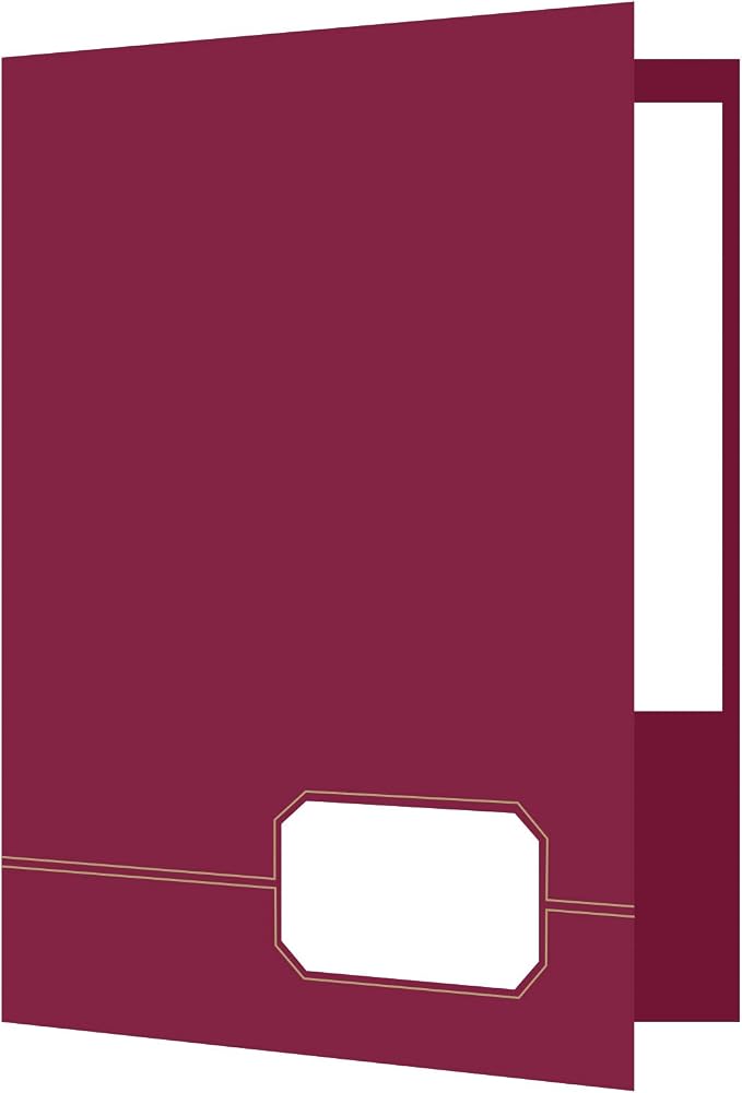Oxford Monogram Executive Twin Pocket Folders, Letter Size, Burgundy by Oxford