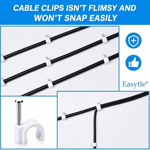 Cable Wire Clips 4mm 6mm 8mm 10mm Cable Management RG6 RG59 CAT5 CAT6 RJ45 - Image 8