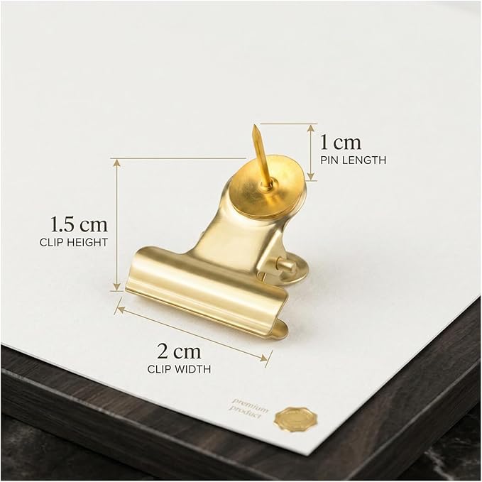 20PCs Golden Push Pins Clips Thumb Tacks - Image 4