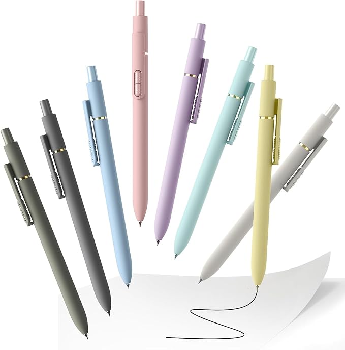 Hiacry 8 Pcs Gel Pens, Quick-Dry Black Ink-0.7 MM Fine Point Fidget Pens | - Image 9