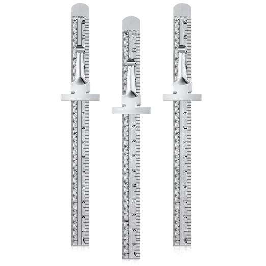 3 Pieces 6 Inch 15 cm Pocket Ruler Flexible Precision Stainless Steel Ruler by Frienda