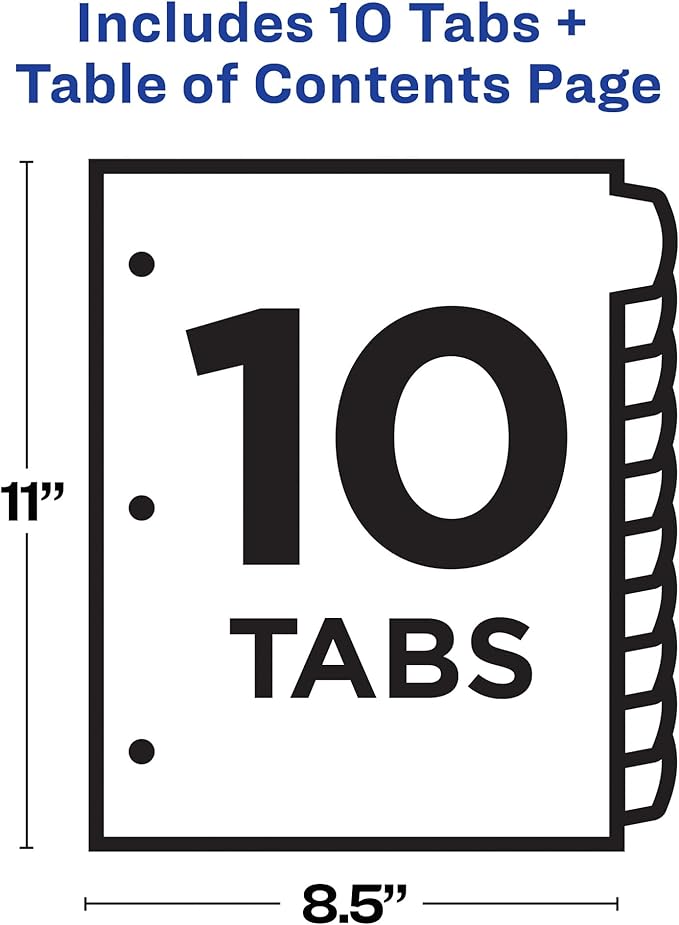 Avery Dividers for 3 Ring Binders, 10 Tabs per Set, Customizable Table of - Image 4