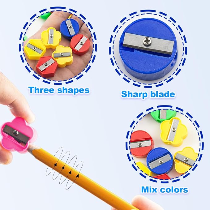 ELANE 90 Pcs Bulk Pencil Sharpeners, Manual Handheld Sharpeners - Image 3