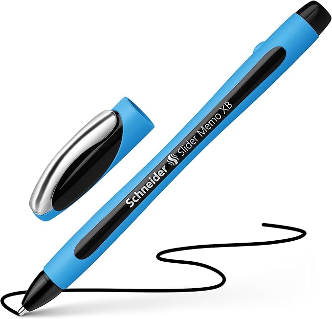 Schneider Slider Memo XB Ballpoint Pen, 1.4 mm, Light Blue Barrel, Box of 10 - Image 4