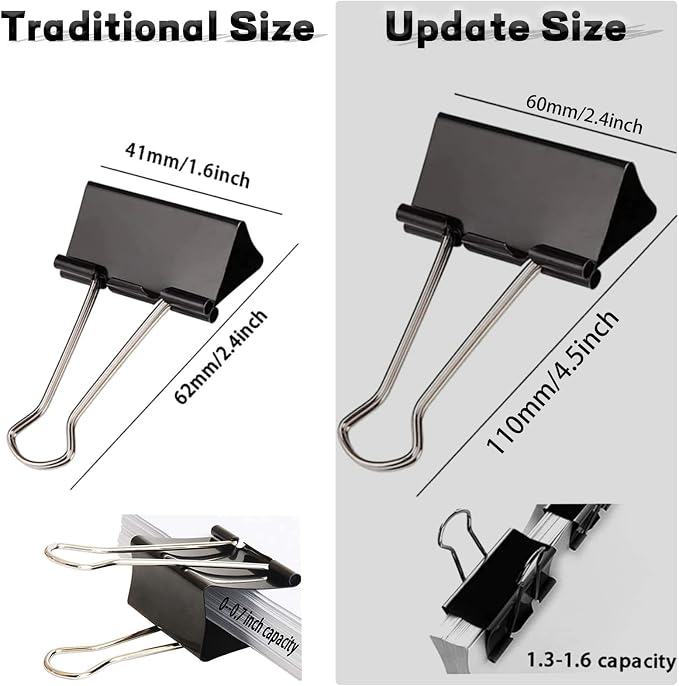 Extra Large Binder Clips 2.4 Inch, Upgrade Giant Binder Clips Big Paper Clips - Image 3
