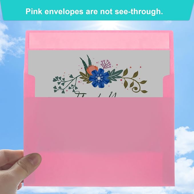 70 Packs of Invitation Envelopes, A2 Envelopes Pink Postcard - Image 4