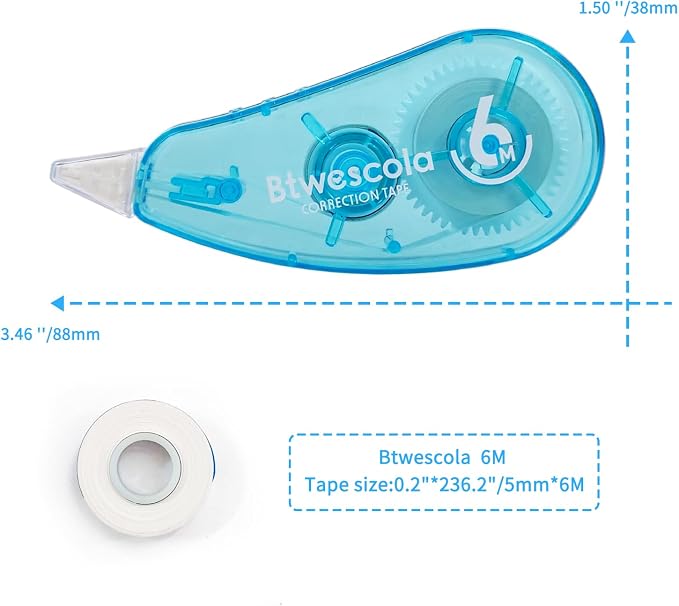 Correction Tape, 19.7 Feet 6-Count Pack Correction Tape - Image 2