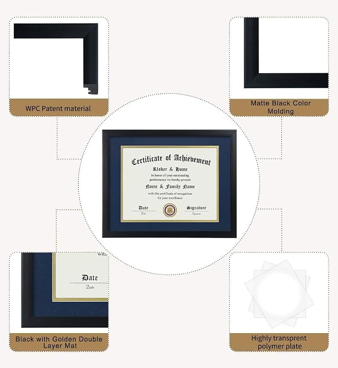 ELSKER&HOME 8.5x11 Certificate Frame Black - Image 5