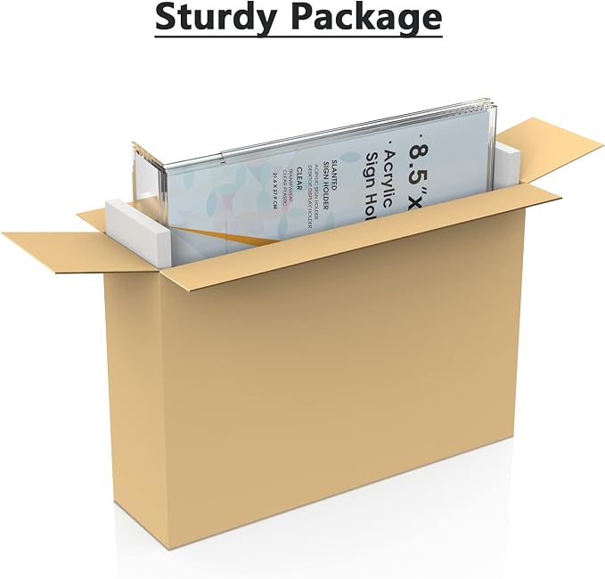 MaxGear Acrylic Sign Holder, 8.5 x 11 Slant Back Display Stand, 20 Pack | Clear - Image 7