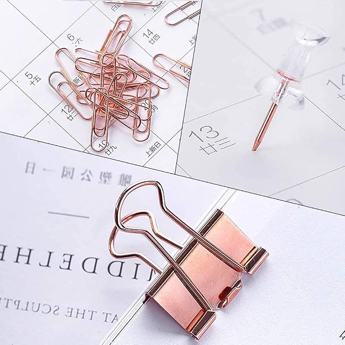 Paper Clips and Binder Clips Set, Metal Assorted Sized Binders - Image 3