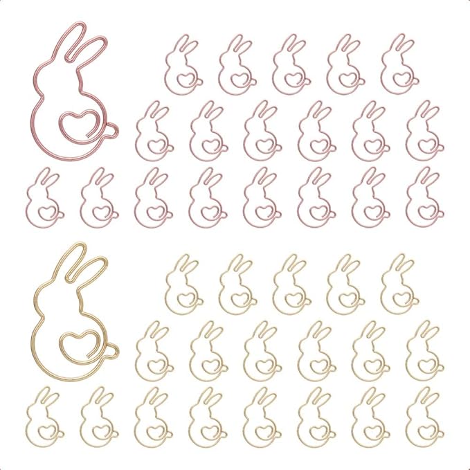 OWLFAVO 40pcs Bunny Shape Paper Clips by OWLFAVO