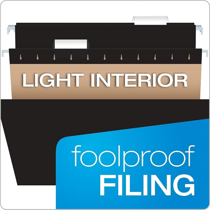 Pendaflex Black Hanging File Folders, 8.5 X 11 Letter Size - Image 2