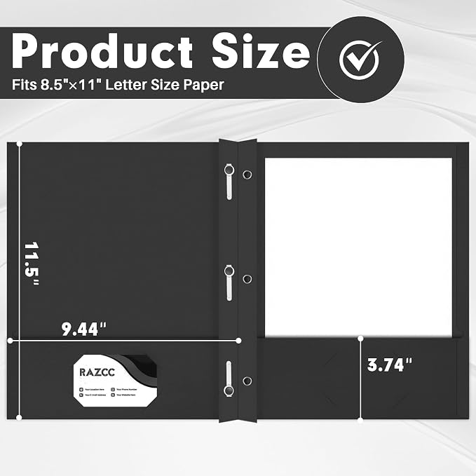 RAZCC 50 Pack Two Pocket Folders - Image 2