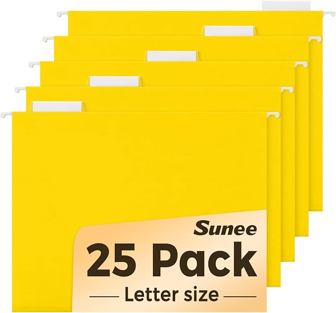 SUNEE Hanging File Folders, 25 Pack Letter Size Hanging File Folders by SUNEE