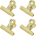 Xiaoyztan Mini Clips, 40mm Wide Gold Bulldog Clips Paper Clip Binder Bull Clip by Welcometoxiaoyztan