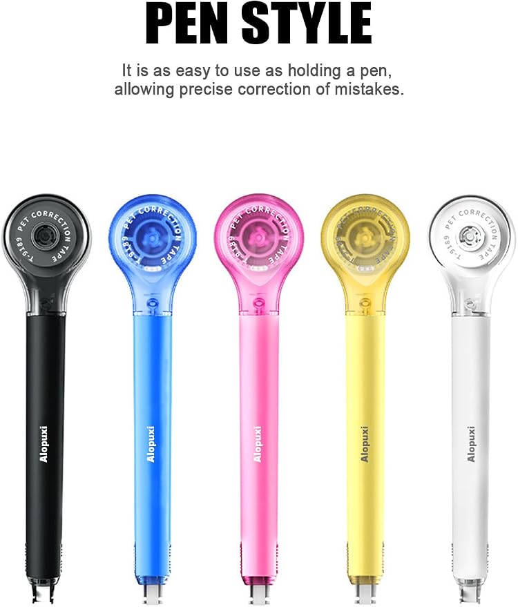 5-Pack White Correction Tape Pens, 1/5" x 236", Push-Pull Protective Cover | - Image 7