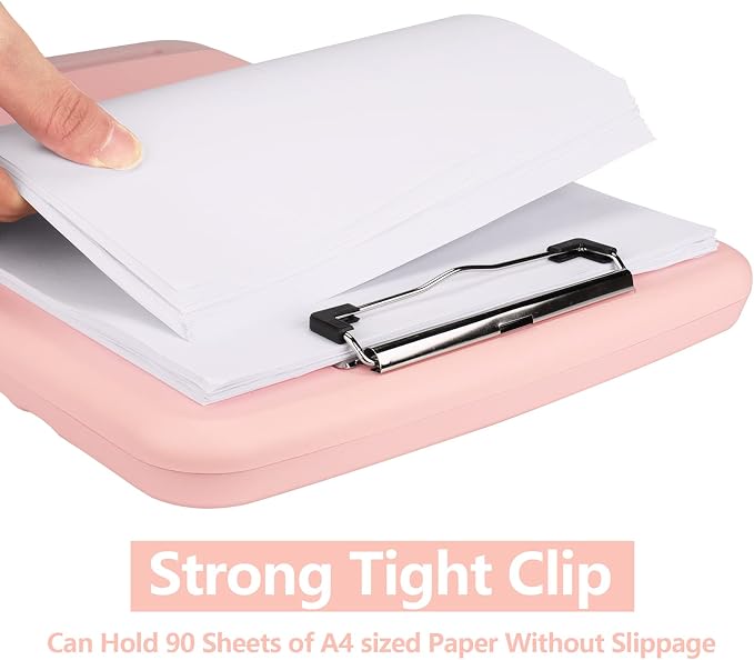 SFLHHDM Plastic Clipboard with Storage, High Capacity Clip Boards 8.5x11 with - Image 3