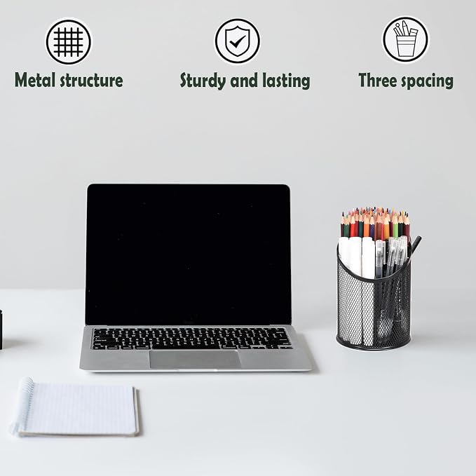MINDEPOT 2 Pack Mesh Pencil Holder Pen Cup - Image 6