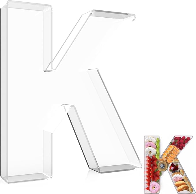 13.8" Extra Large Acrylic Letter Charcuterie Board Box, Reusable Fillable by RUFHVTY