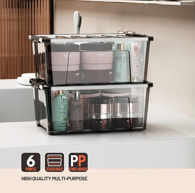 WYT 5-Quart Small Plastic Storage Container Bin - Image 7