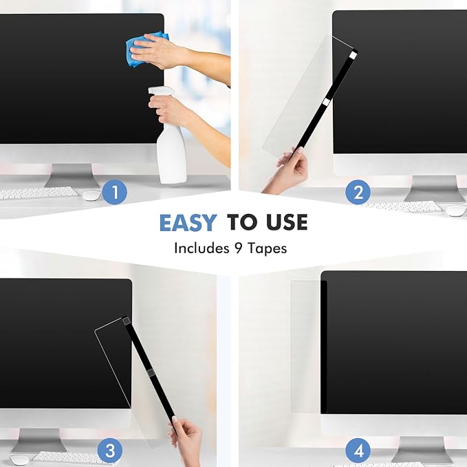 DOLLAR BOSS 3 Pcs 11" x 3.1" Transparent Acrylic Monitor Memo Board | Computer - Image 5