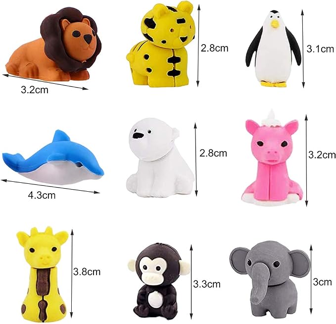 URSKYTOUS 35Pcs Animal Erasers Desk Pets - Image 7