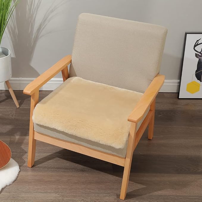 LLB Sheepskin Chair Covers Office Chair Cushion Dining Room Chair Pads Desk - Image 4