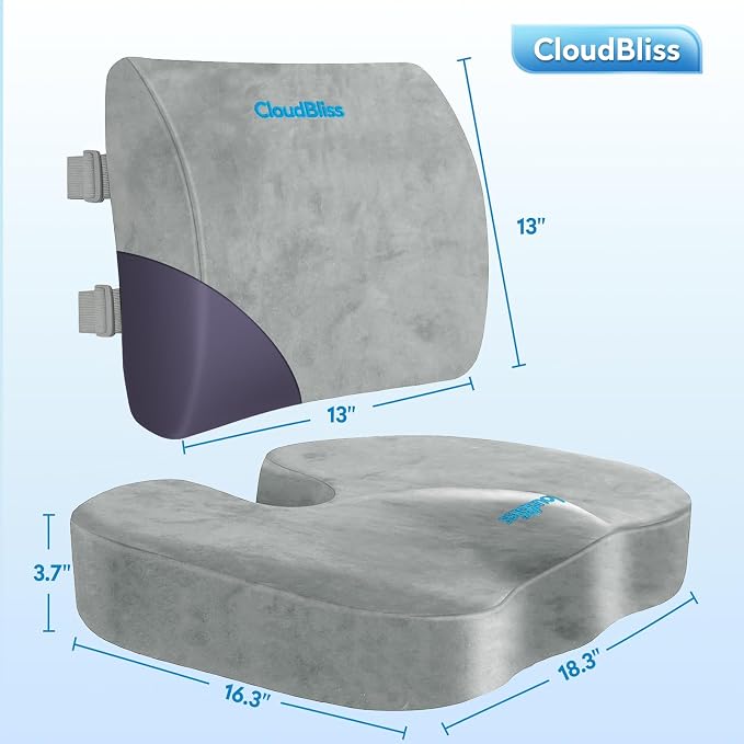 CloudBliss Lumbar Support Pillow & Seat Cushion Set - Image 5