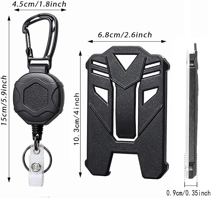 Badge Holder Retractable Clip Heavy Duty Carabiner Badge Reel Keychain - Image 3