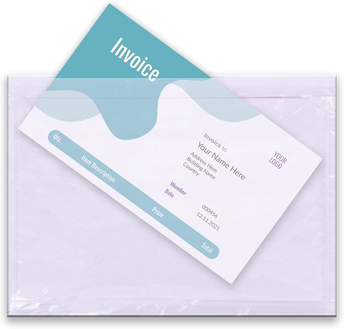 6''x9'' Clear Packing List Envelopes, Top Loading Shipping Label Envelopes by TAPSIN