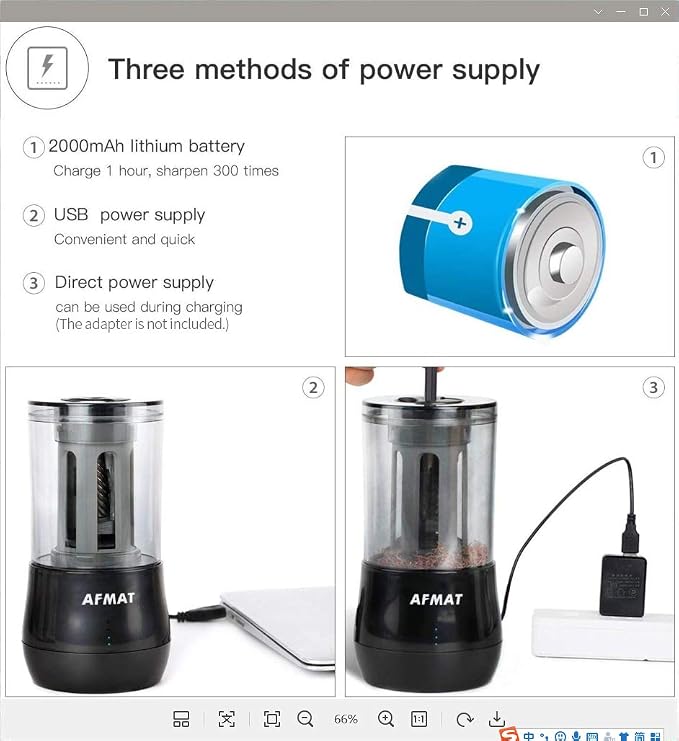 AFMAT Rechargeable Long Point Pencil Sharpener - Image 6