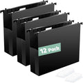 Shutex Extra Capacity Plastic Hanging File Folders, 12 Pack Reinforced Hang by Shutex