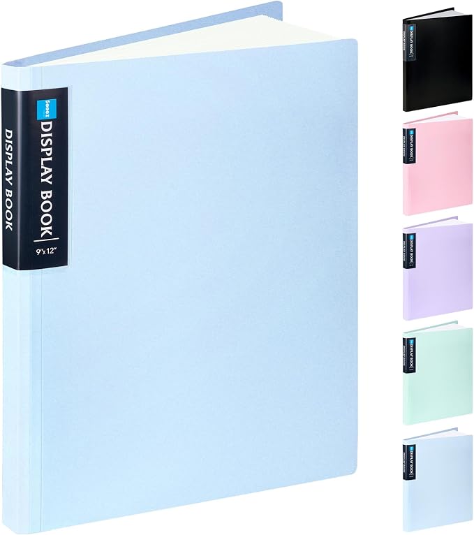 Sooez Art Portfolios 9"x12", 40 Pockets Large Portfolio Folder Display 80 Pages by Sooez