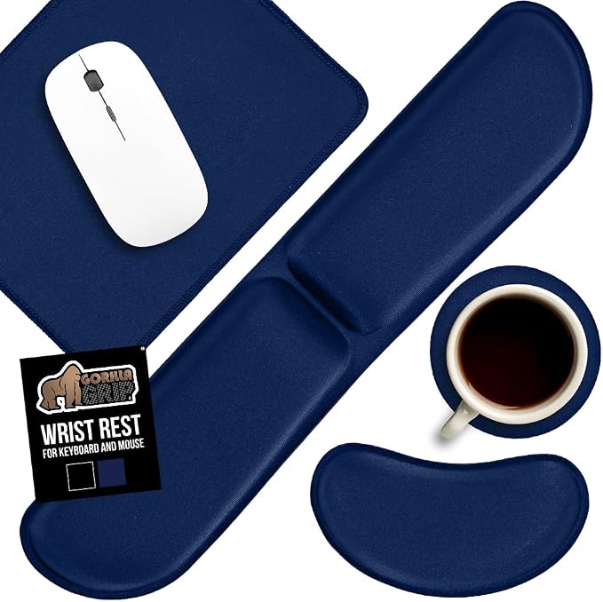 GORILLA GRIP Silky Memory Foam Keyboard Wrist Rest and Mouse Pad by Unknown