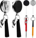 2 Pack 35" Steel Wire Heavy Duty Retractable Pull Pen Pencil Holder, Flexible by pasezenn