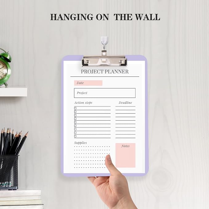 Purple Clipboard with Pen Holder, Standard A4 Letter Size, Nursing Clip Boards - Image 6