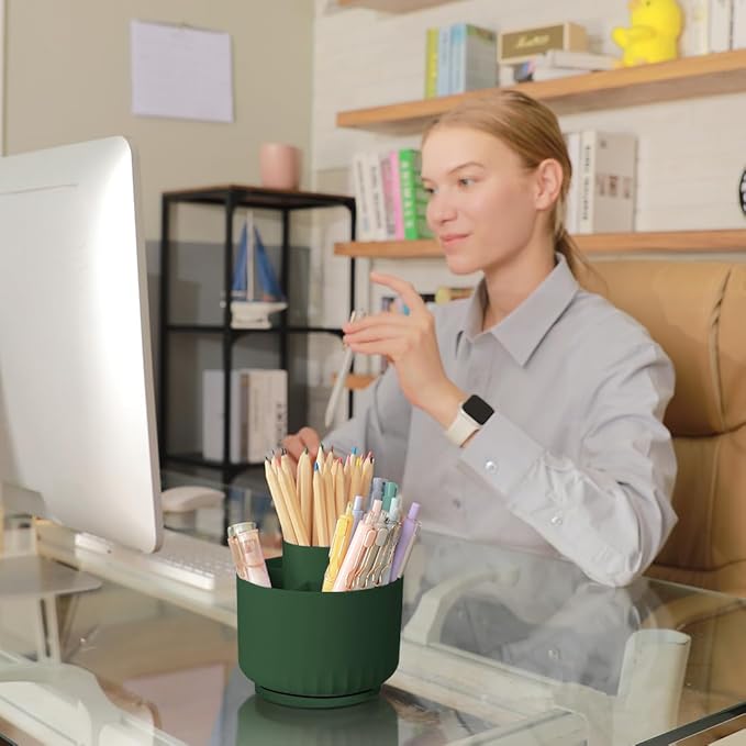 SKYDUE 360 Degree Rotating Desk Organizer, Dual-Purpose Pencil Pen Holder - Image 6