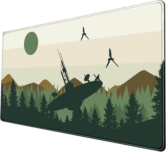 Spaceship XXL Large Gaming Mouse Pad Desk Mat Pad Non-Slip Rubber Base Desk Matt by Nasdalgias
