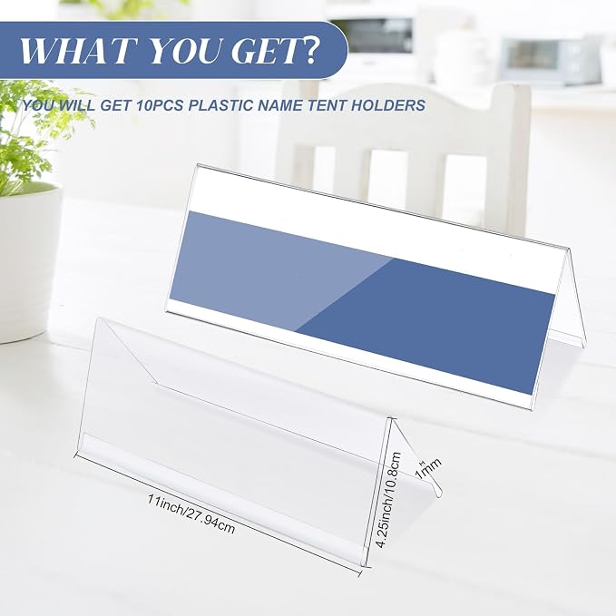 Vicenpal Acrylic Name Plate for Desk, PVC Names Tent Card Holder, Table Sign - Image 2