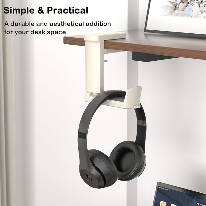 Headphone Hook - Adjustable Clamp-on Headphone Holder, Under Desk Gaming - Image 2