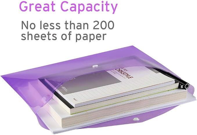 Sooez 6 Pack Folders Plastic Envelopes, Letter A4 Size Poly File Envelopes - Image 7