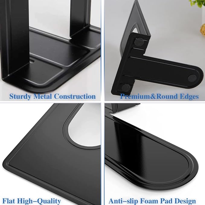 30 Pcs Metal Book Ends for Shelves, Heavy Duty Bookends for Office Home Kitchen - Image 4