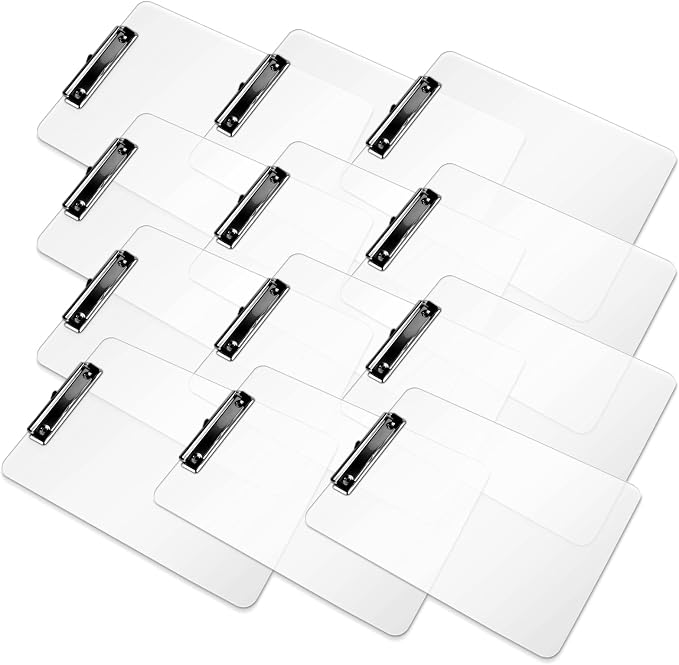Plastic Clipboards Set of 12, A4 Acrylic Clear Board 8.5x11 | Transparent - Image 2