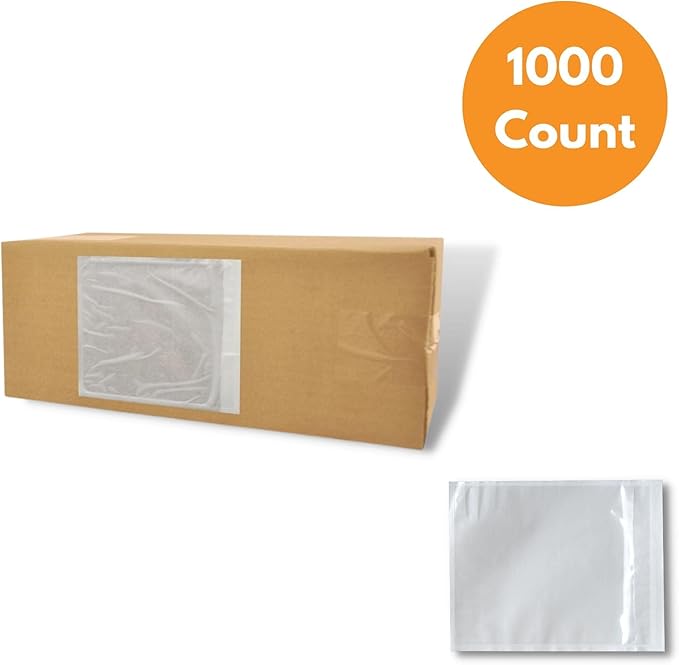 PSBM 1000 PCS 7 x 10 Inch Clear Blank Packing List Envelopes, Shipping - Image 4