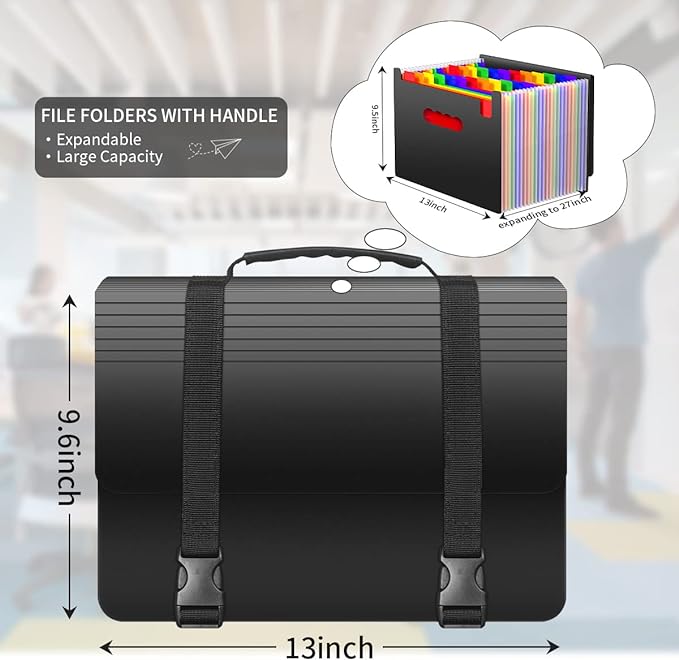 25 Pockets Accordion File Organizer Expanding File Folders - Image 5