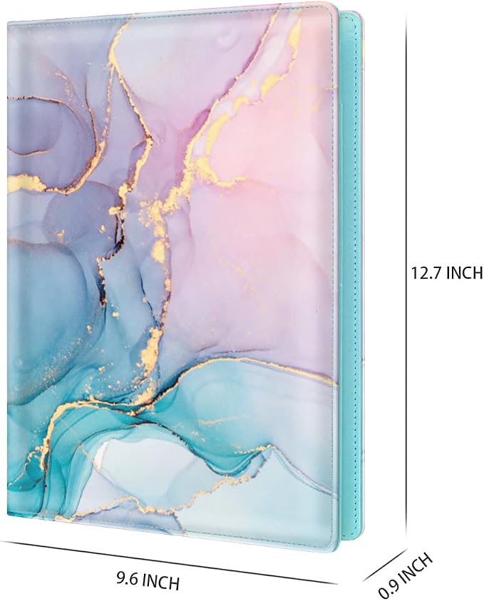 Padfolio Clipboard Folder Portfolio, Marble Leather Storage Clipboard - Image 2