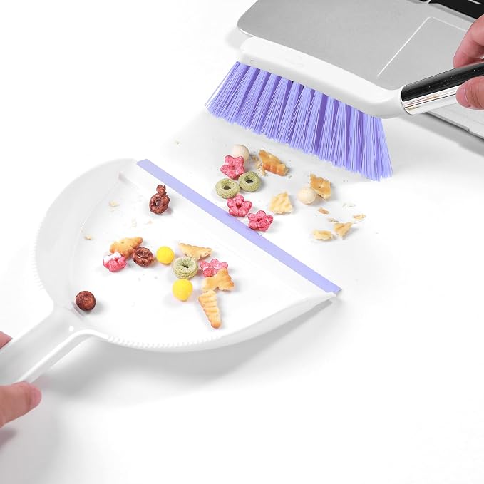 NACENA Mini Broom and Dustpan Set 2 Packs, Small Dust Pan and Brush Set - Image 4