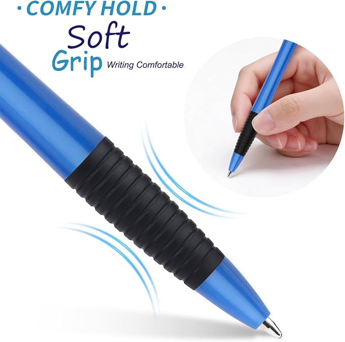 Pens Bulk, 60 Pack Gripped Slimster Ballpoint Pens Black Ink | 1.0mm Smooth - Image 3