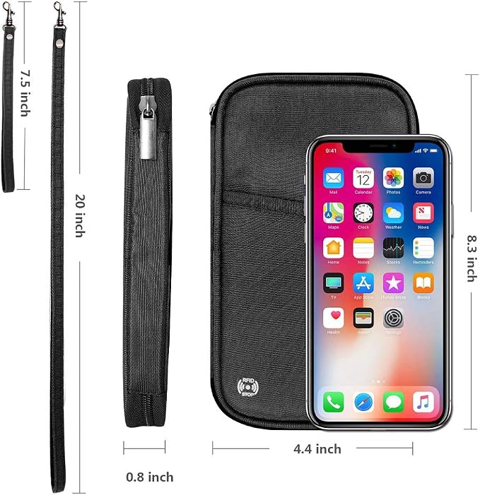 RFID Passport Wallet with Vaccine Card Slot, Family Travel Passport Holder - Image 5